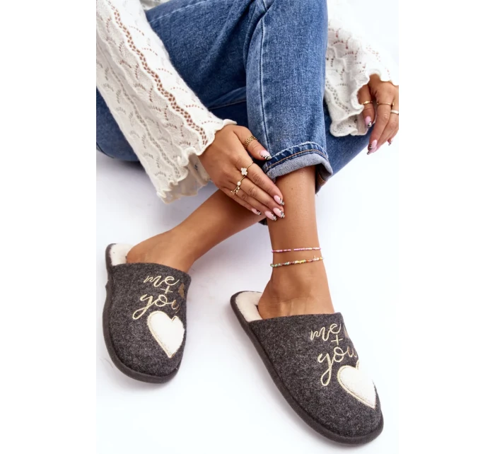 Dámské klasické zateplené pantofle Šedá Mabira