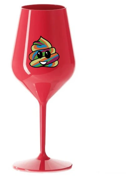 DUHOVÉ VESELÉ EE - červená nerozbitná sklenice na víno 470 ml DUHOVÉ VESELÉ EE - červená nerozbitná sklenice na víno 470 ml