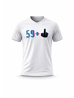 Pánské bavlněné tričko s potiskem - 59+1 - bílé Pánské bavlněné tričko s potiskem - 59+1 - bílé