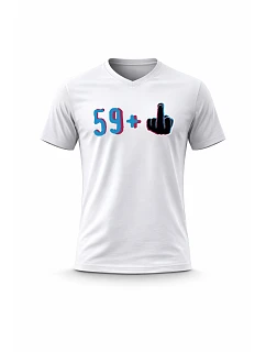 Pánské bavlněné tričko s potiskem - 59+1 - bílé