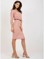 Dámská sukně LK SD 506490.31 Červená s béžovou - FPrice