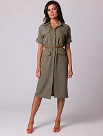 Dámské šaty B258 olivové - BeWear