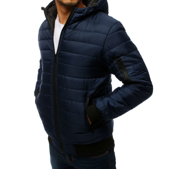 Pánská prošívaná bunda bomber tmavě modrá TX2228 Pánská prošívaná bunda bomber tmavě modrá TX2228