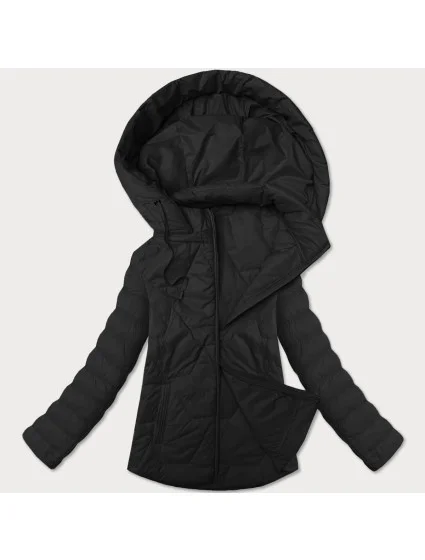 zateplená černá dámská bunda se stojáčkem a kapucí model 21066740 - J.STYLE zateplená černá dámská bunda se stojáčkem a kapucí model 21066740 - J.STYLE