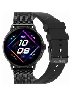 Dámské chytré hodinky GRAVITY GT12-1 Černý silikonový řemínek + černý náramek