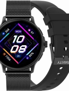 Dámské chytré hodinky GRAVITY GT12-1 Černý silikonový řemínek + černý náramek