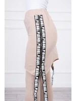 Kalhoty/oblek s nápisem selfie beige