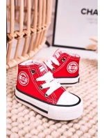 Dětské Tenisky Vysoké Se Zipem BIG STAR model 21545331 Červené - Big Star Shoes Dětské Tenisky Vysoké Se Zipem BIG STAR model 21545331 Červené - Big Star Shoes