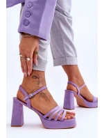 Dámské semišové sandály na platformě fialove Verda Dámské semišové sandály na platformě fialove Verda