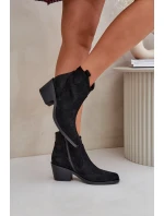 Botky Na Zip Eko Semišové  Černé model 21685110 - S.Barski