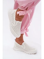 Dámské nazouvací síťované polobotky z umělé kůže bílé Geressa