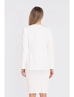 S432 Elegantní sako s ozdobnou mašlí - ecru