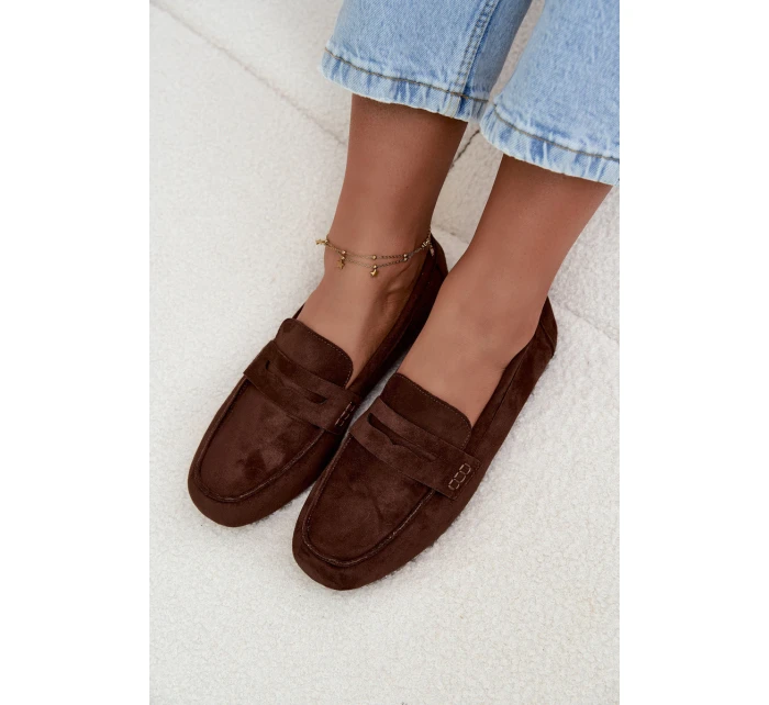 Dámské loafersy mokasíny s plochou podrážkou Roseline – tmavě hnědé Dámské loafersy mokasíny s plochou podrážkou Roseline – tmavě hnědé