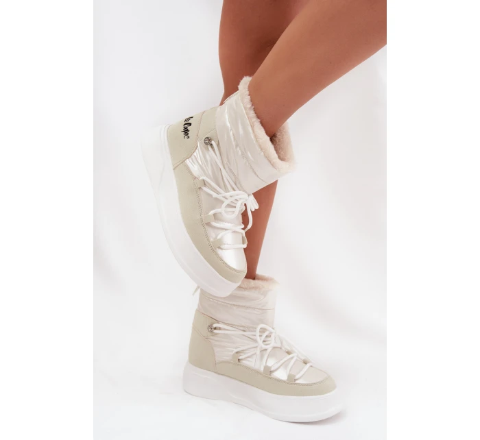 Dámské sněhule na platformě Lee Cooper LCJ-25-03-3815 – bílé