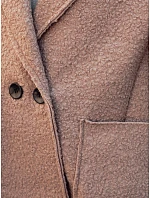 Dámský oversize dlouhý kabát BARALITE z jehněčí kůže béžový FashionStreet NY0710 Dámský oversize dlouhý kabát BARALITE z jehněčí kůže béžový FashionStreet NY0710