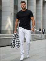 męskie slim fit białe model 22022542 - FashionStreet