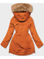 Oranžová dámská zimní bunda parka (CAN-588BIG)