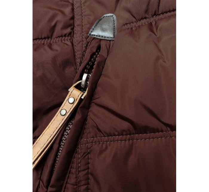 Dámská zimní bunda v barvě s kapucí model 21246489 - LHD Dámská zimní bunda v barvě s kapucí model 21246489 - LHD