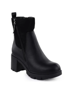 Dámské zateplené boty na podpatku se zipem černé M.Daszynski 23108