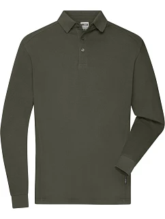 JN Pánské pracovní piqué polo s dlouhým rukávem 02. olive model 22533492 - Daiber