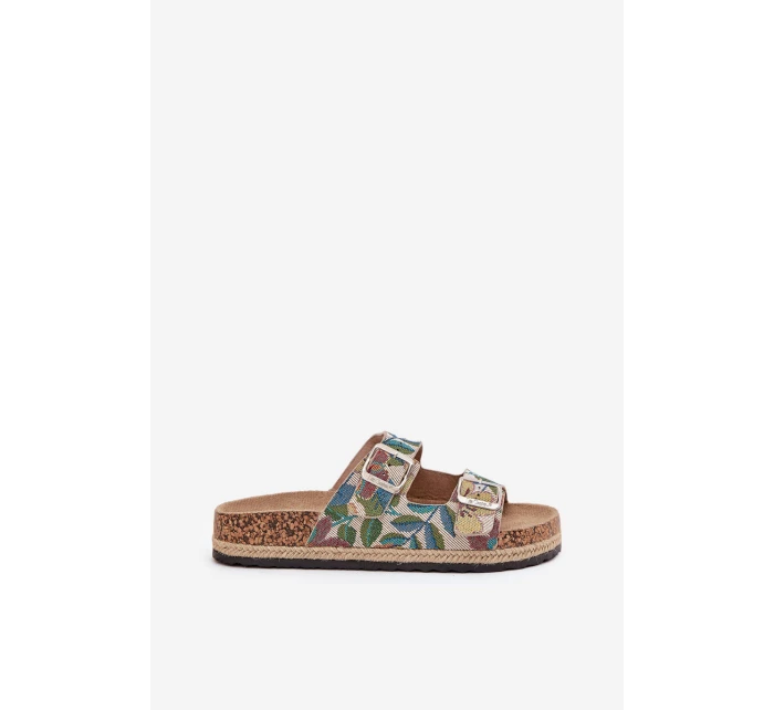 Vzorované Dámské Pantofle Na Korkové Platformě S Přezkami model 21703545 Multicolor - Lee Cooper