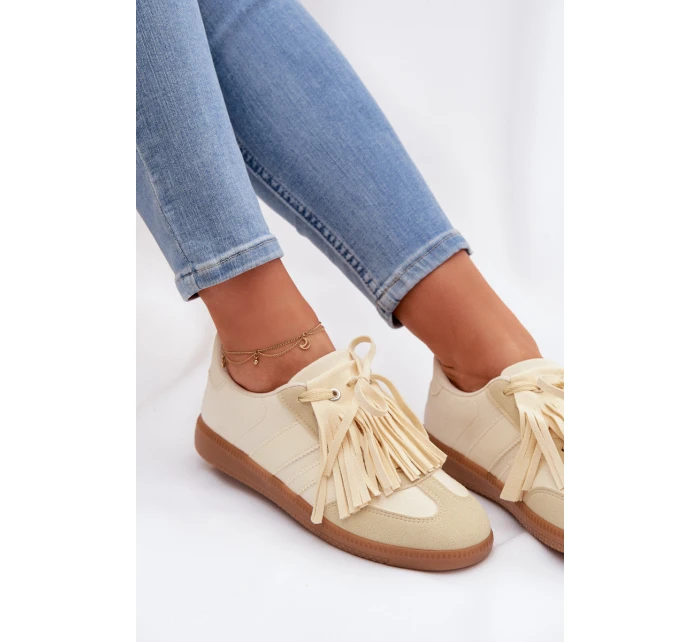 Dámské tenisky s třásněmi Žluté model 21997712 - Boto