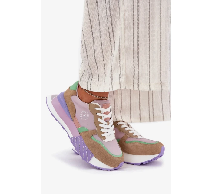 Dámské semišové tenisky na platformě Big Star – růžové Dámské semišové tenisky na platformě Big Star – růžové