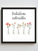 Personalizovaný magický fotoobraz v rámu - čtverec 20x20 - květinová zahrádka