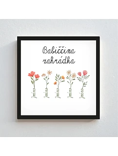 Personalizovaný magický fotoobraz v rámu - čtverec 20x20 - květinová zahrádka