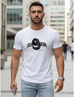 Pánské tričko s potiskem SUPERIOR bílé FashionStreet NX5015R Pánské tričko s potiskem SUPERIOR bílé FashionStreet NX5015R