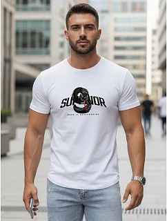 Pánské tričko s potiskem SUPERIOR bílé FashionStreet NX5015R
