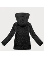 Černá dámská plus size bunda s odepínací kapucí model 20991188 - J.STYLE Černá dámská plus size bunda s odepínací kapucí model 20991188 - J.STYLE