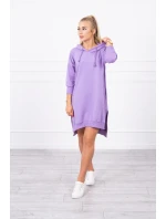 Šaty s kapucí a delšími zády fialové Šaty s kapucí a delšími zády fialové