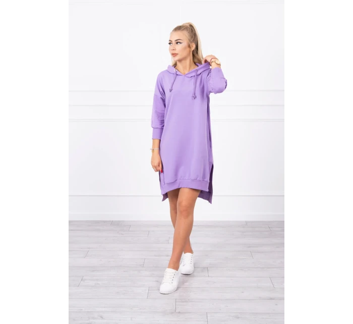 Šaty s kapucí a delšími zády fialové Šaty s kapucí a delšími zády fialové