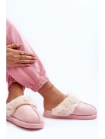 Dámské Pantofle s Kožešinou Růžové model 21563560 - Boto Dámské Pantofle s Kožešinou Růžové model 21563560 - Boto