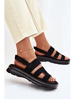 Dámské sandály semišové Big Star model 22064154 Černé - Big Star Shoes Dámské sandály semišové Big Star model 22064154 Černé - Big Star Shoes