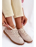Dámské kožené semišové tenisky nízké béžové model 22100202 - Boto Dámské kožené semišové tenisky nízké béžové model 22100202 - Boto