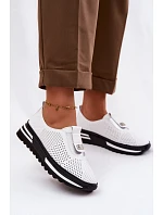 Dámské nazouvací polobotky z pravé kůže S.Barski LR61-7092 Bílá