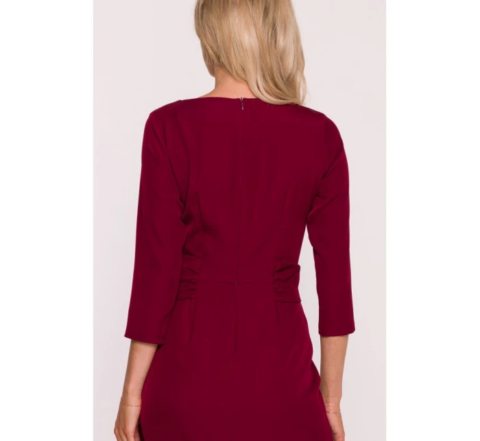 Šaty s volánkem S425 bordó - Stylove Šaty s volánkem S425 bordó - Stylove