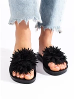 Pohodlné černé nazouváky dámské bez podpatku Pohodlné černé nazouváky dámské bez podpatku