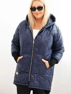 Dámská bunda Plus Size prošívaná s kapucí model 21468722 - K-Fashion