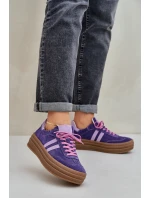 model 21684228 Dámské semišové sneakersy na platformě tmavě fialové - Zazoo