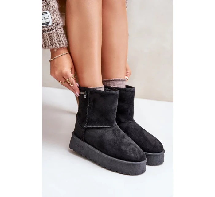 Vysoké Sněhule Dámské Na Platformě Big Star Černé Vysoké Sněhule Dámské Na Platformě Big Star Černé