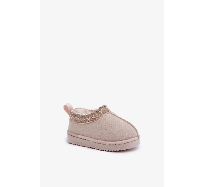 Dětské kotníkové sněhule na platformě s kožíškem Vilabria – světle béžové