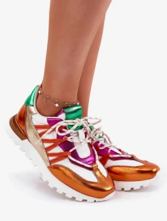 Dámské kožené polobotky sneakers Artiker – multikolor