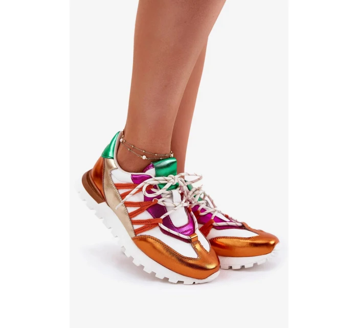 Dámské kožené polobotky sneakers Artiker – multikolor