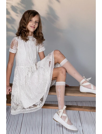 Dívčí podkolenky s bočním vzorem model 22045917 - Knittex