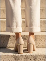 Dámské semišové lodičky na jehlovém podpatku béžové FashionStreet ZY1398
