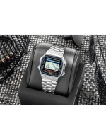 Unisex digitální hodinky Casio A168WA s náramkem z nerezové oceli, stříbrné Unisex digitální hodinky Casio A168WA s náramkem z nerezové oceli, stříbrné