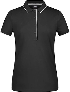 Daiber JN 727 Dámské piqué polo s kontrastní légou 02.0727 black/silver